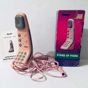 Stand Up Telephone, Push button  Vintage Pink